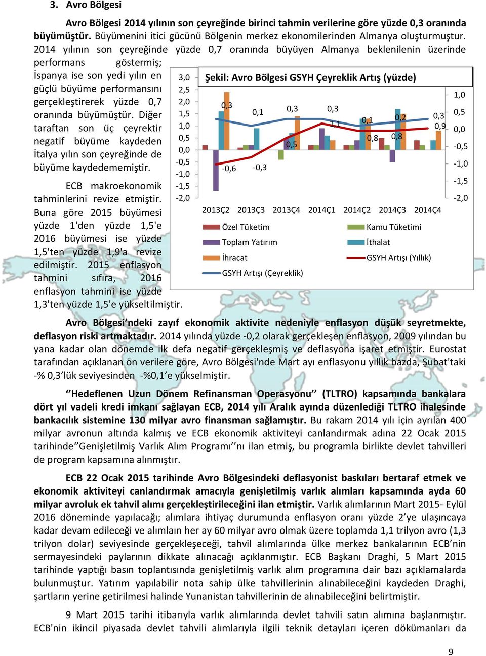 büyümüştür. Diğer taraftan son üç çeyrektir negatif büyüme kaydeden İtalya yılın son çeyreğinde de büyüme kaydedememiştir.