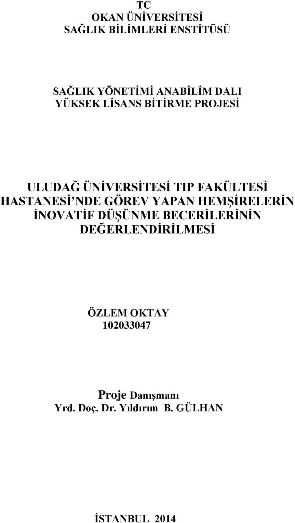 GÖREV YAPAN HEMŞİRELERİN İNOVATİF DÜŞÜNME BECERİLERİNİN DEĞERLENDİRİLMESİ