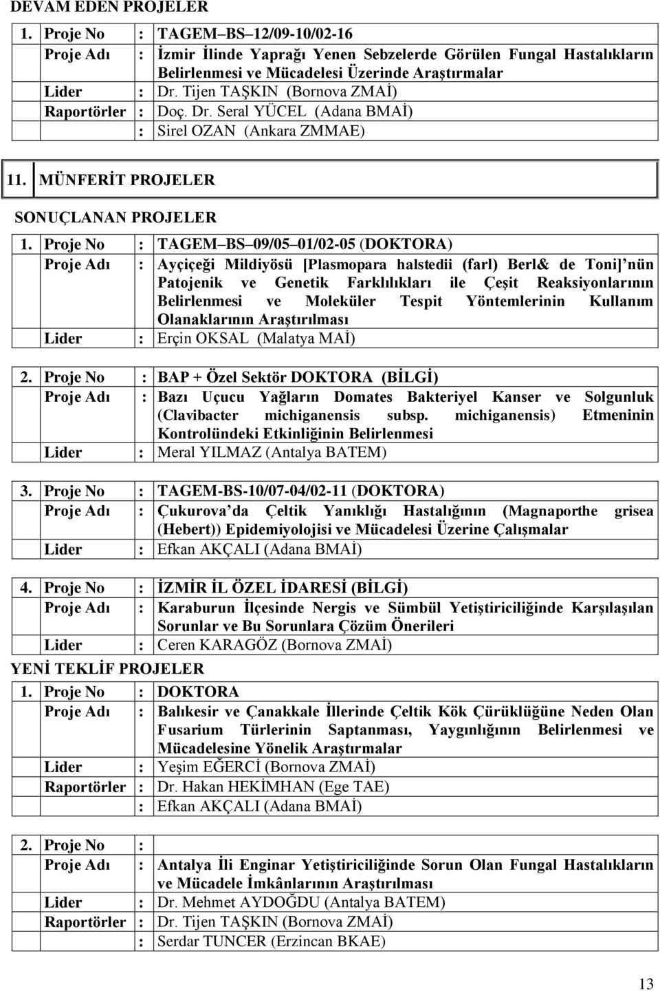 Proje No : TAGEM BS 09/05 01/02-05 (DOKTORA) Proje Adı : Ayçiçeği Mildiyösü [Plasmopara halstedii (farl) Berl& de Toni] nün Patojenik ve Genetik Farklılıkları ile Çeşit Reaksiyonlarının Belirlenmesi