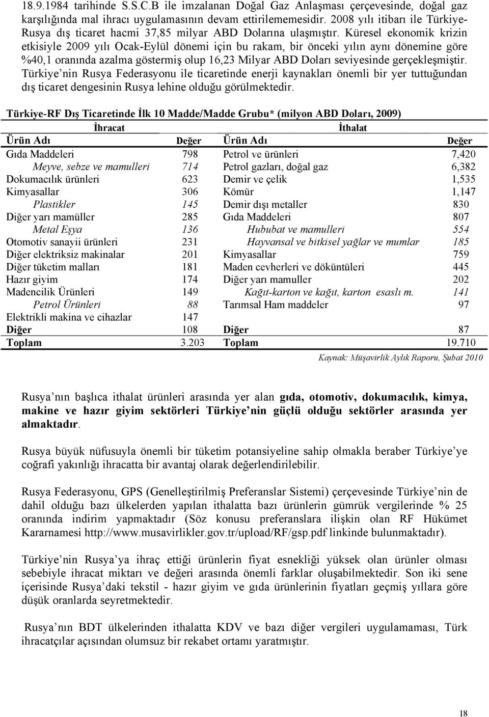 Küresel ekonomik krizin etkisiyle 2009 yılı Ocak-Eylül dönemi için bu rakam, bir önceki yılın aynı dönemine göre %40,1 oranında azalma göstermiş olup 16,23 Milyar ABD Doları seviyesinde