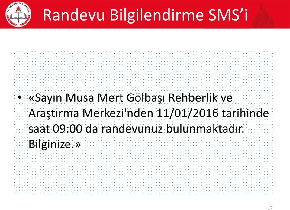 Merkezi'nden 11/01/2016 tarihinde saat