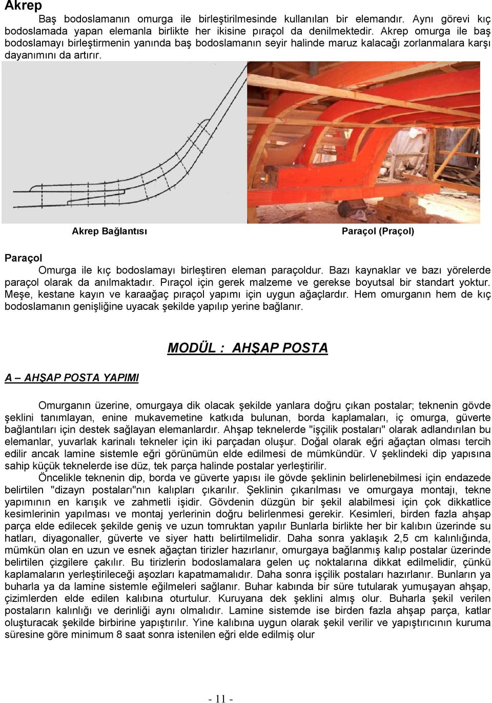 Akrep Bağlantısı Paraçol (Praçol) Paraçol Omurga ile kıç bodoslamayı birleştiren eleman paraçoldur. Bazı kaynaklar ve bazı yörelerde paraçol olarak da anılmaktadır.