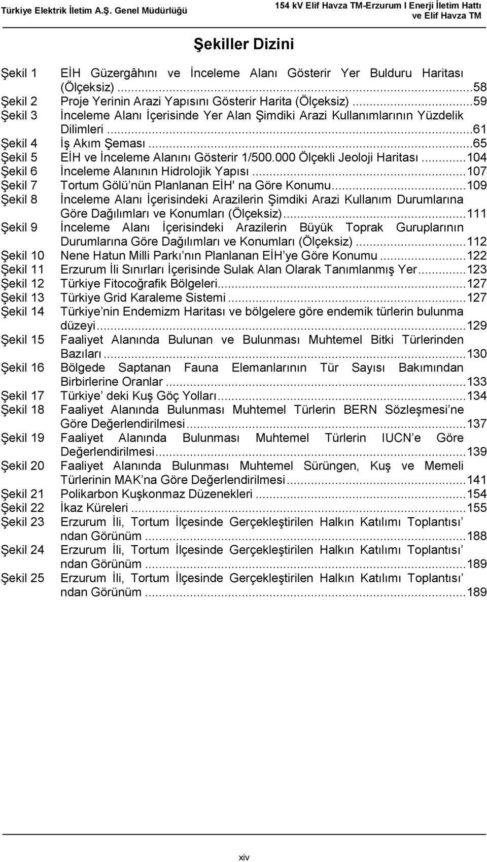 000 Ölçekli Jeoloji Haritası... 104 Şekil 6 İnceleme Alanının Hidrolojik Yapısı... 107 Şekil 7 Tortum Gölü nün Planlanan EİH' na Göre Konumu.