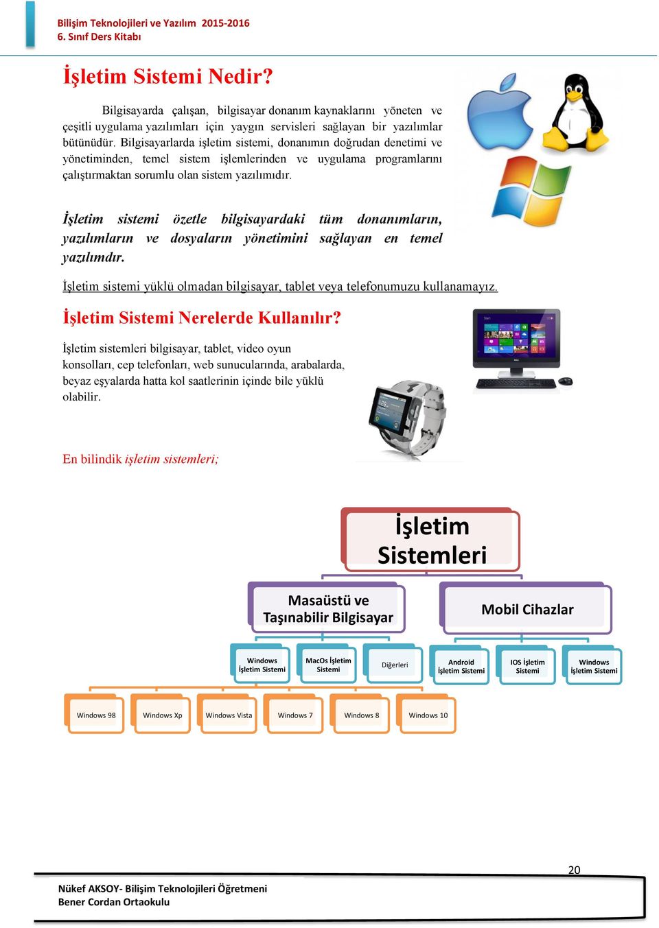 İşletim sistemi özetle bilgisayardaki tüm dnanımların, yazılımların ve dsyaların yönetimini sağlayan en temel yazılımdır. İşletim sistemi yüklü lmadan bilgisayar, tablet veya telefnumuzu kullanamayız.