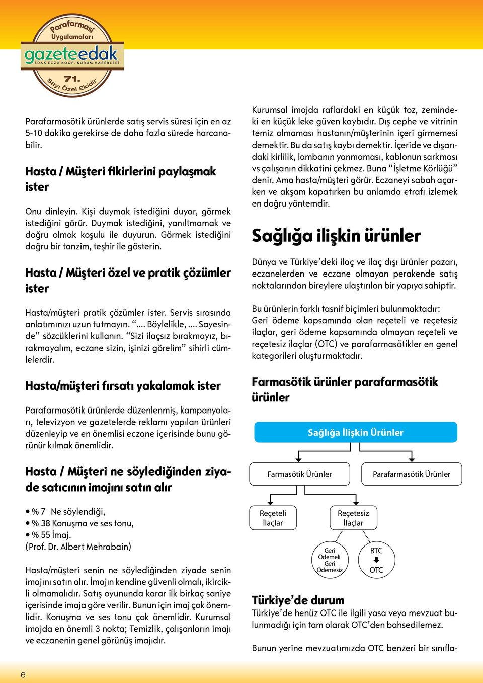 Görmek istediğini doğru bir tanzim, teşhir ile gösterin. Hasta / Müşteri özel ve pratik çözümler ister Hasta/müşteri pratik çözümler ister. Servis sırasında anlatımınızı uzun tutmayın.... Böylelikle,.