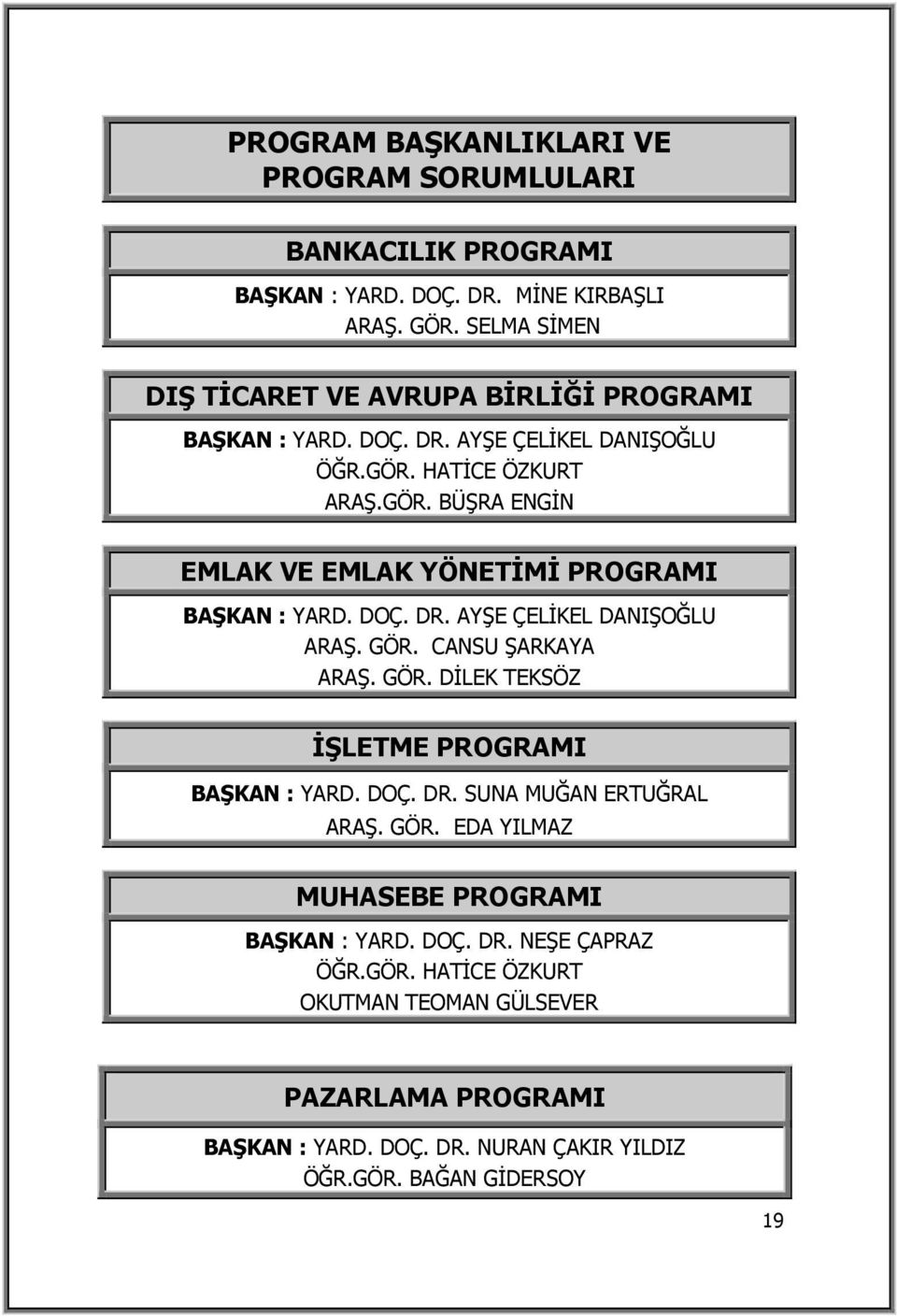 HATİCE ÖZKURT ARAŞ.GÖR. BÜŞRA ENGİN EMLAK VE EMLAK YÖNETİMİ PROGRAMI BAŞKAN : YARD. DOÇ. DR. AYŞE ÇELİKEL DANIŞOĞLU ARAŞ. GÖR.