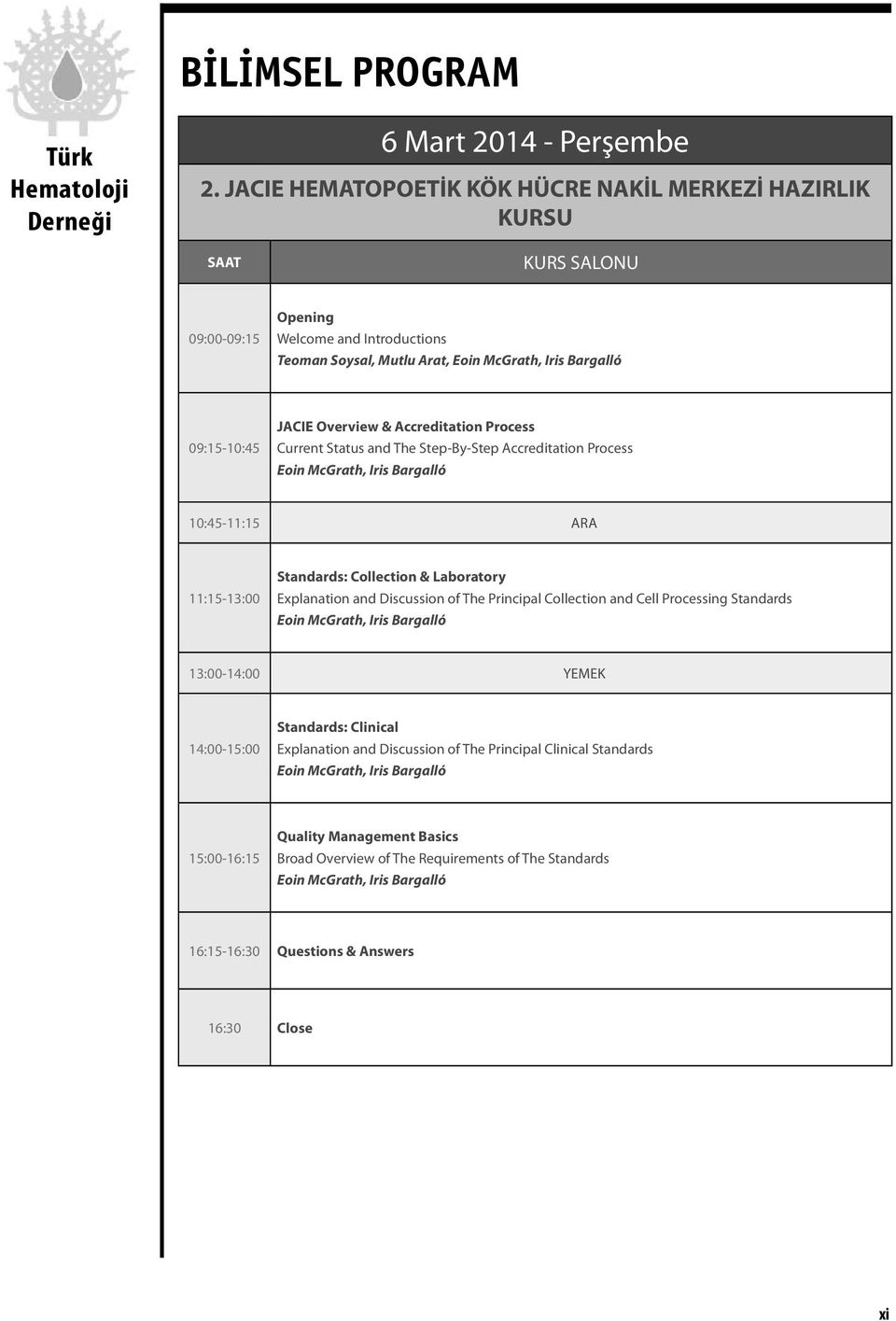 Overview & Accreditation Process Current Status and The Step-By-Step Accreditation Process Eoin McGrath, Iris Bargalló 10:45-11:15 ARA 11:15-13:00 Standards: Collection & Laboratory Explanation and