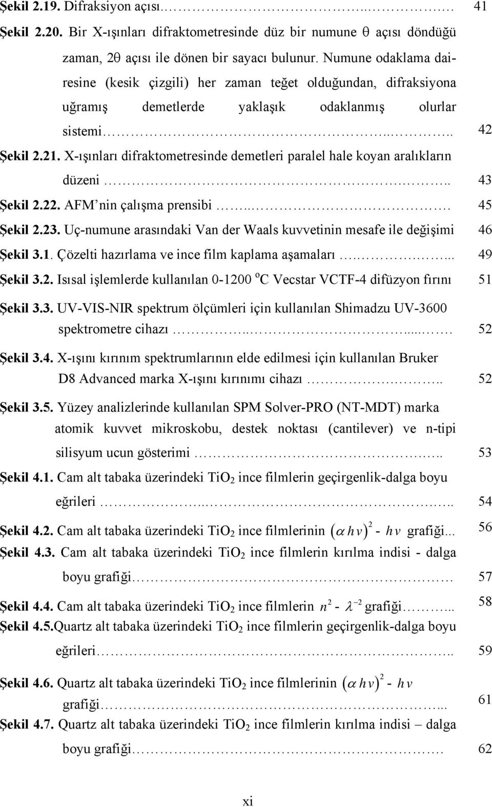 X-ışınları difraktometresinde demetleri paralel hale koyan aralıkların düzeni... 43 Şekil 2.22. AFM nin çalışma prensibi... 45 Şekil 2.23.