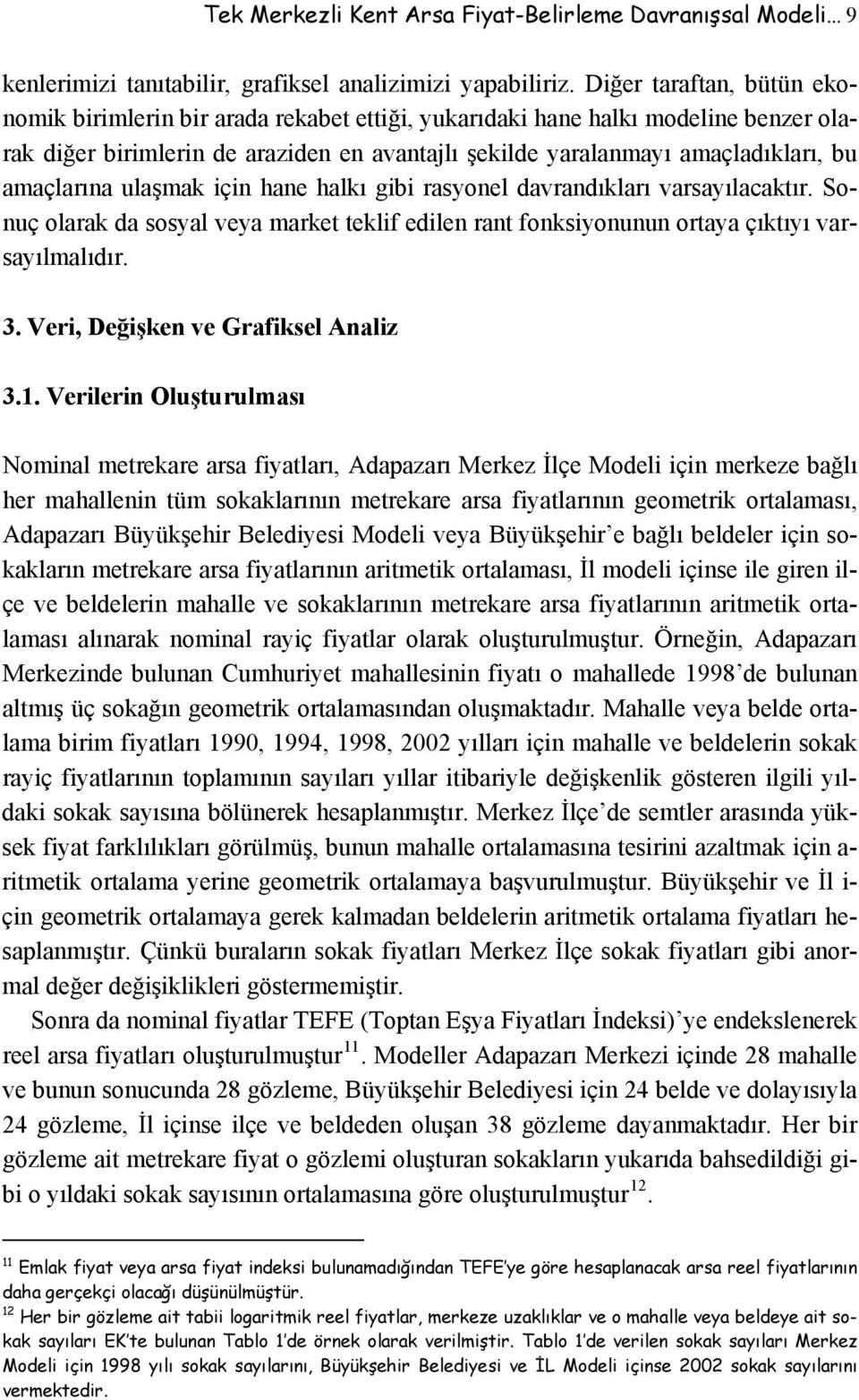 amaçlarına ulaşmak için hane halkı gibi rasyonel davrandıkları varsayılacaktır. Sonuç olarak da sosyal veya market teklif edilen rant fonksiyonunun ortaya çıktıyı varsayılmalıdır. 3.