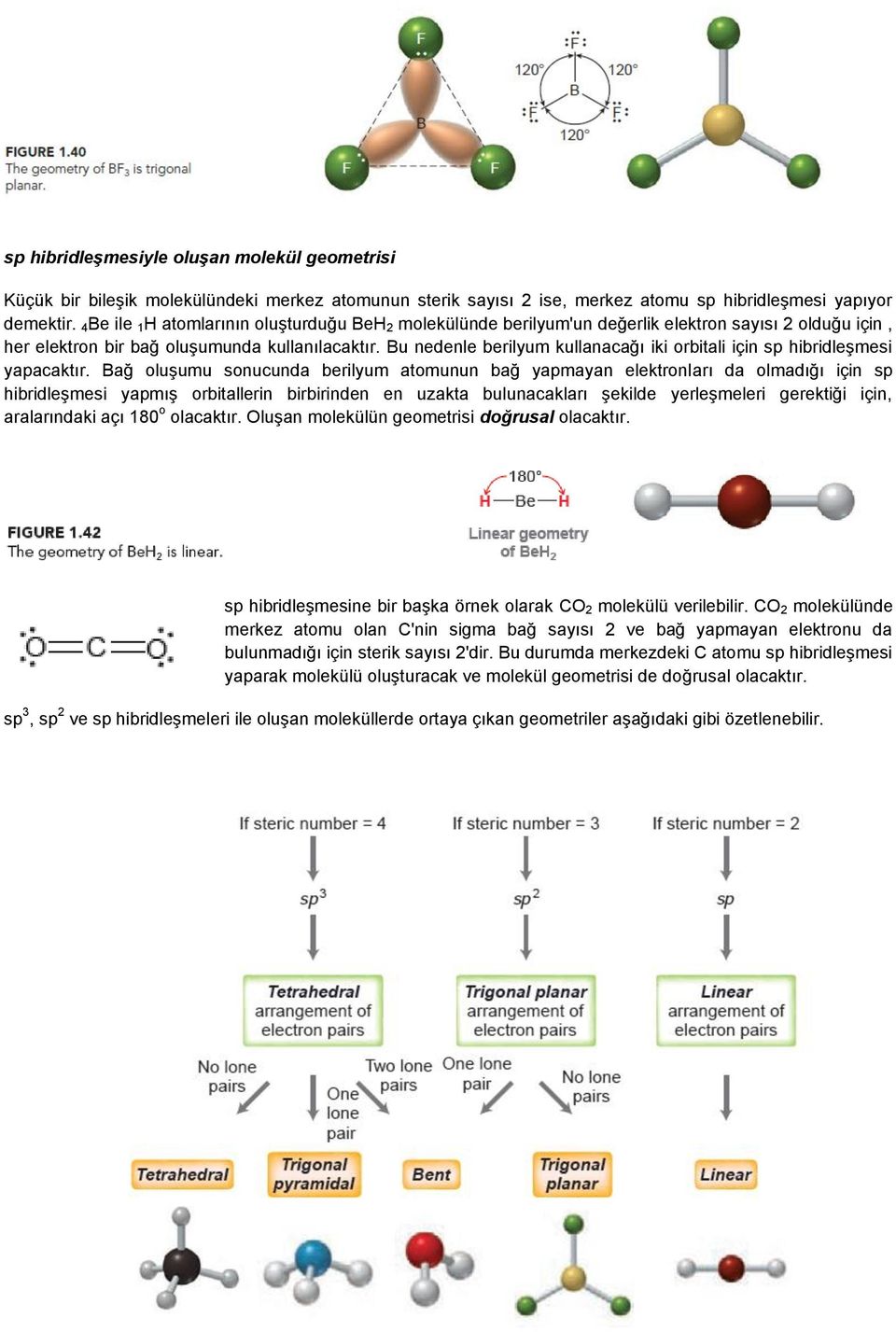 Bu nedenle berilyum kullanacağı iki orbitali için sp hibridleşmesi yapacaktır.