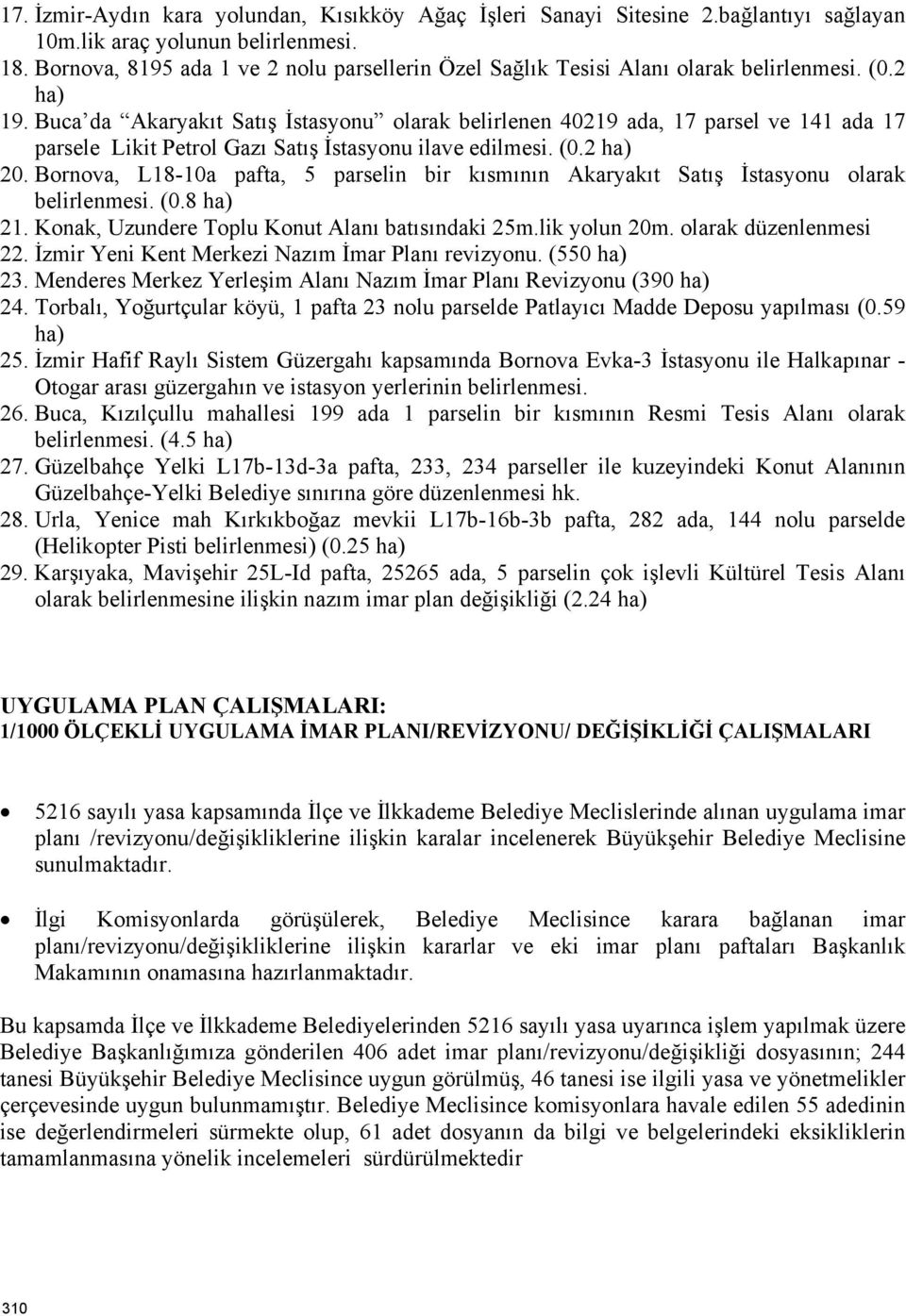 Buca da Akaryakıt Satış İstasyonu olarak belirlenen 40219 ada, 17 parsel ve 141 ada 17 parsele Likit Petrol Gazı Satış İstasyonu ilave edilmesi. (0.2 ha) 20.