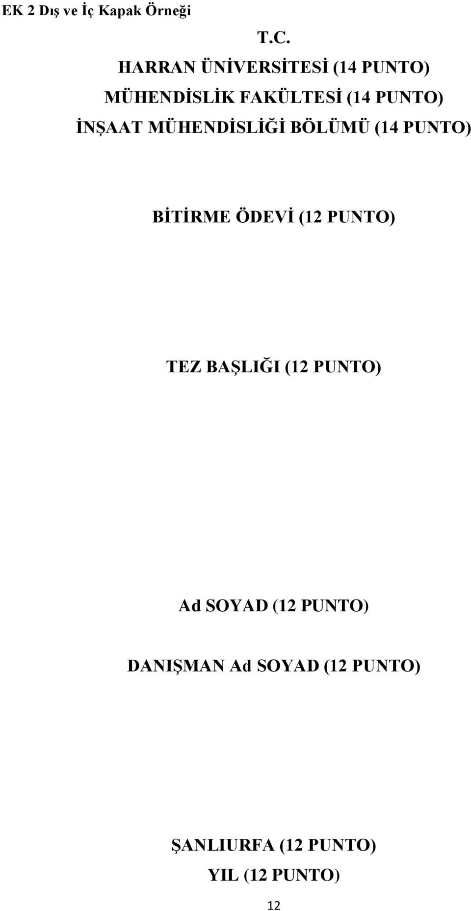 ĠNġAAT MÜHENDĠSLĠĞĠ BÖLÜMÜ (14 PUNTO) BĠTĠRME ÖDEVĠ (12 PUNTO) TEZ