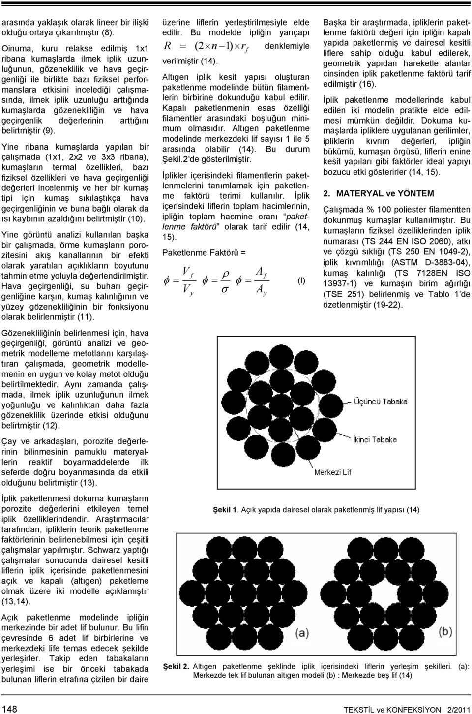 uzunluğu arttığında kumaşlarda gözenekliliğin ve hava geçirgenlik değerlerinin arttığını belirtmiştir (9).