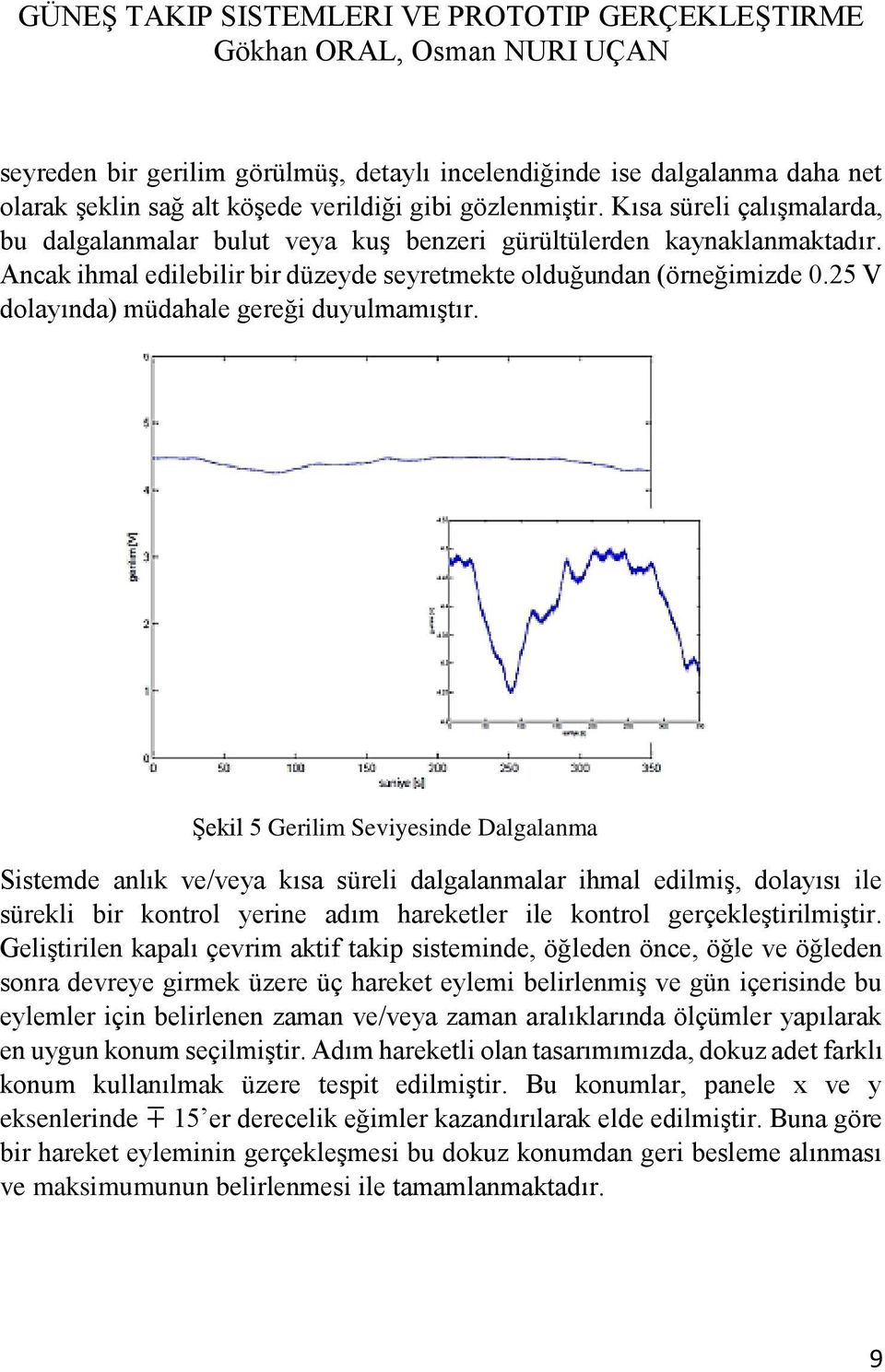 25 V dolayında) müdahale gereği duyulmamıştır.