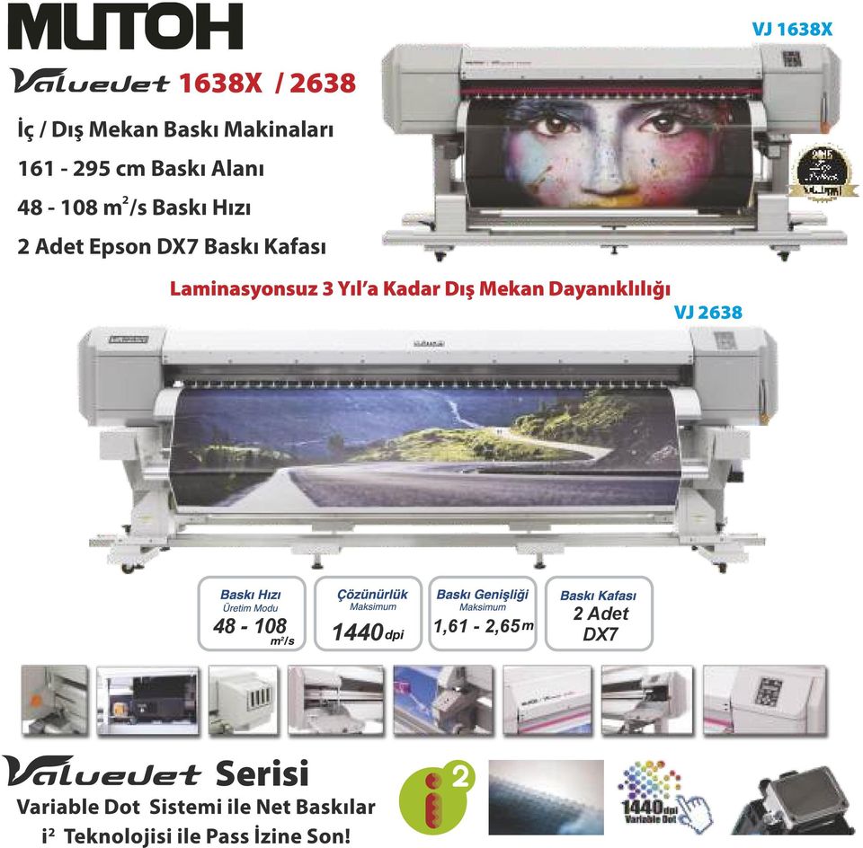 Epson DX7 Baskı Kafası Laminasyonsuz 3 Yıl a Kadar Dış