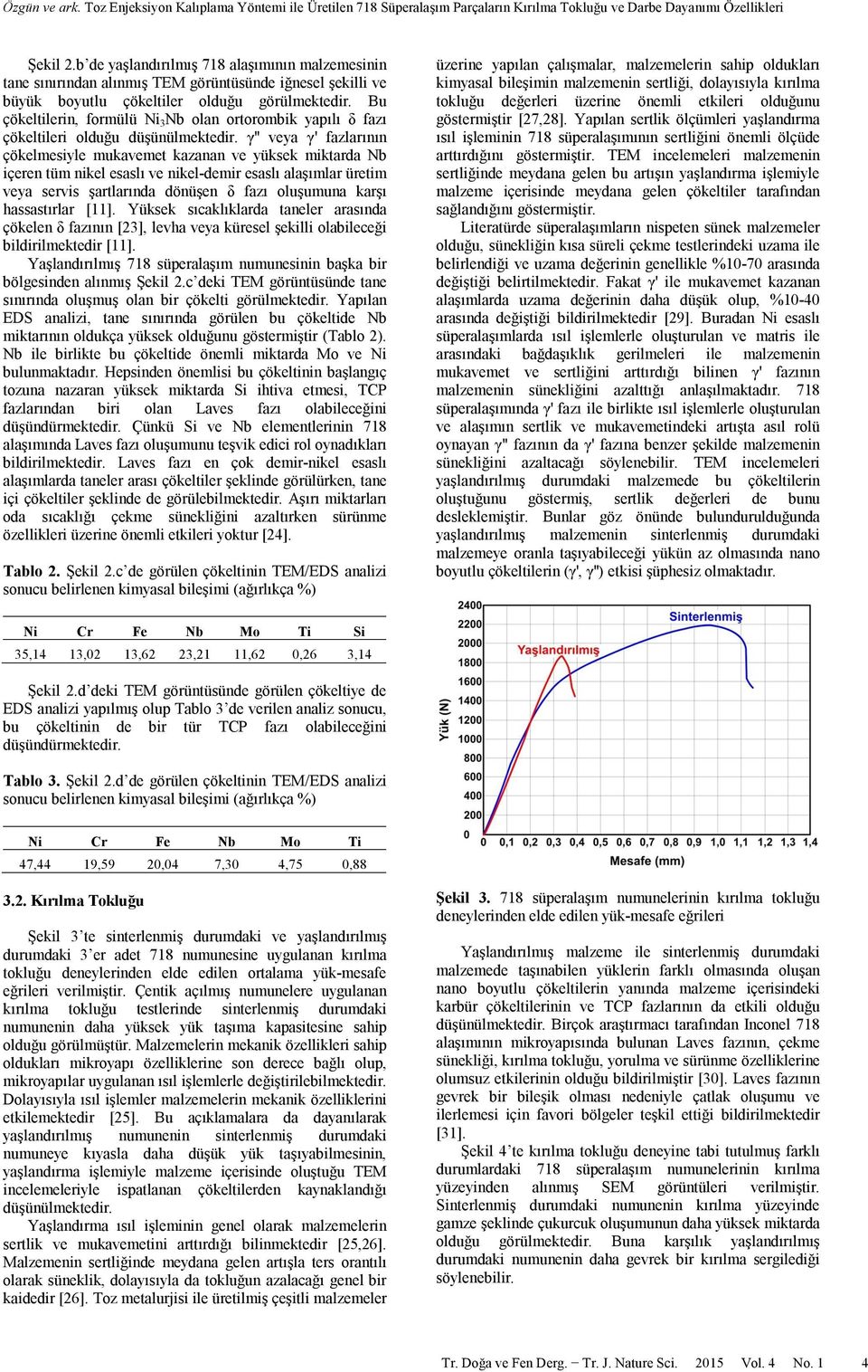 Bu çökeltilerin, formülü Ni 3 Nb olan ortorombik yapılı δ fazı çökeltileri olduğu düşünülmektedir.