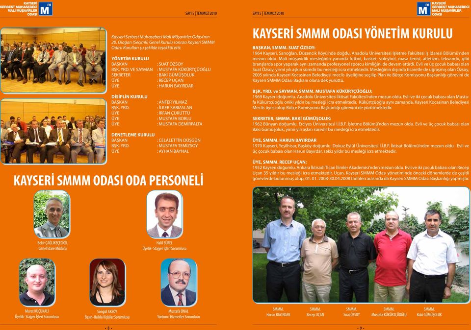 ÜYE ÜYE ÜYE : SUAT ÖZSOY : MUSTAFA KÜKÜRTÇÜOĞLU : BAKİ GÜMÜŞOLUK : RECEP UÇAN : HARUN BAYIRDAR : ANFER YILMAZ : İLKER SARIASLAN : İRFAN ÇÜRÜTTÜ : MUSTAFA BORLU : MUSTAFA DEMİRPALTA DENETLEME KURULU