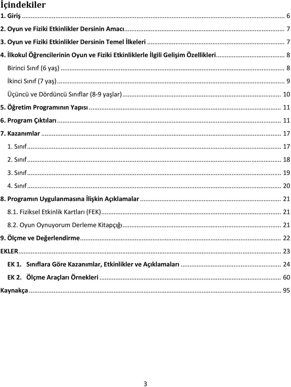 Öğretim Programının Yapısı... 11 6. Program Çıktıları... 11 7. Kazanımlar... 17 1. Sınıf... 17 2. Sınıf... 18 3. Sınıf... 19 4. Sınıf... 20 8. Programın Uygulanmasına İlişkin Açıklamalar... 21 8.