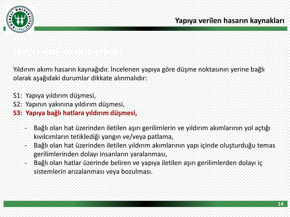 bağlı hatlara yıldırım düşmesi, - Bağlı olan hat üzerinden iletilen aşırı gerilimlerin ve yıldırım akımlarının yol açtığı kıvılcımların tetiklediği yangın ve/veya patlama, -