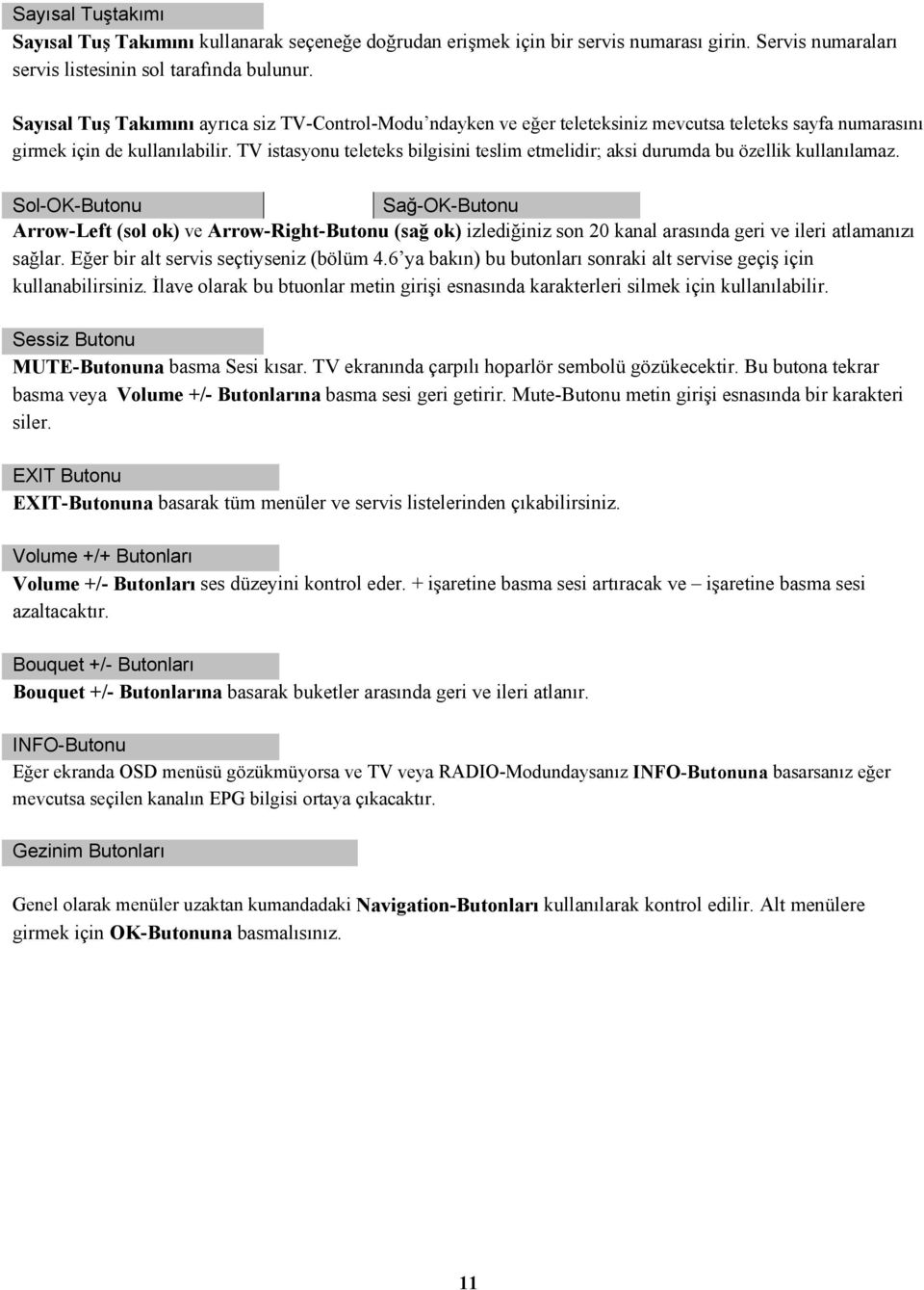 TV istasyonu teleteks bilgisini teslim etmelidir; aksi durumda bu özellik kullanılamaz.