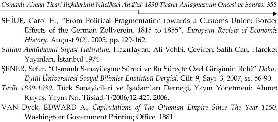 Sultan Abdülhamit Siyasi Hatıratım, Hazırlayan: Ali Vehbi, Çeviren: Salih Can, Hareket Yayınları, İstanbul 1974.