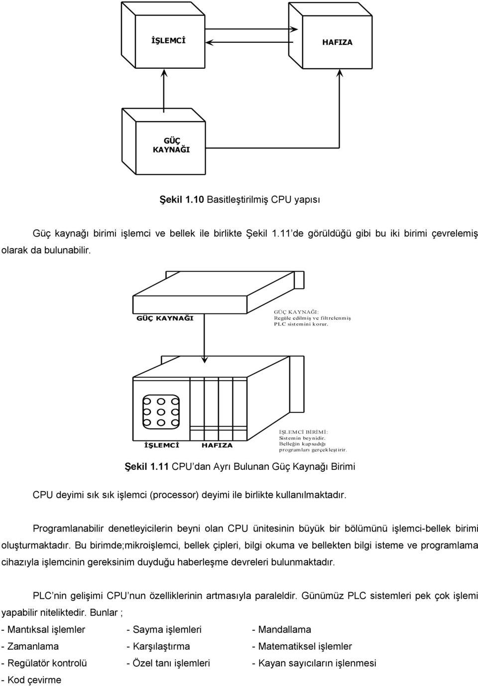 11 CPU dan Ayrı Bulunan Güç Kaynağı Birimi CPU deyimi sık sık işlemci (processor) deyimi ile birlikte kullanılmaktadır.