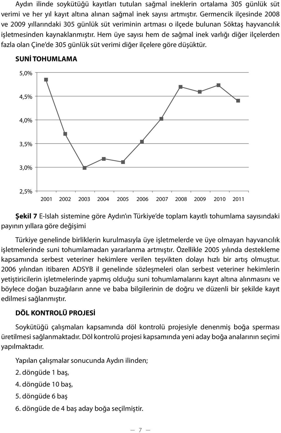 Hem üye sayısı hem de sağmal inek varlığı diğer ilçelerden fazla olan Çine de 305 günlük süt verimi diğer ilçelere göre düşüktür.