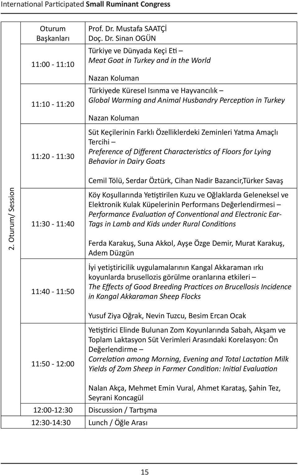 Sinan OGÜN Türkiye ve Dünyada Keçi Eti Meat Goat in Turkey and in the World Nazan Koluman Türkiyede Küresel Isınma ve Hayvancılık Global Warming and Animal Husbandry Perception in Turkey Nazan