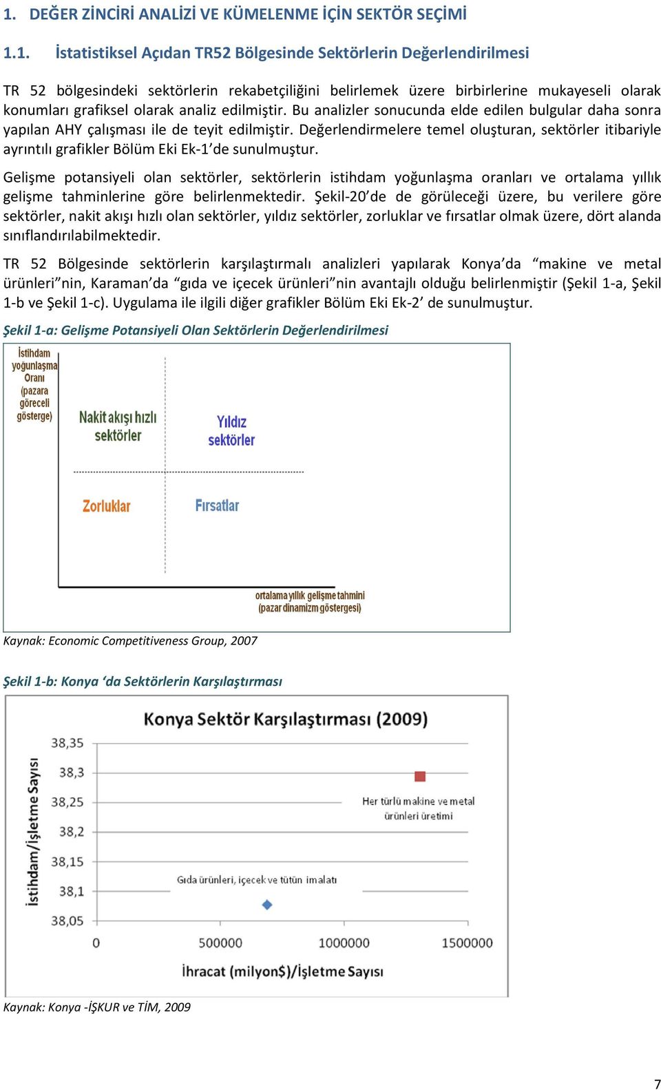 Değerlendirmelere temel oluşturan, sektörler itibariyle ayrıntılı grafikler Bölüm Eki Ek-1 de sunulmuştur.