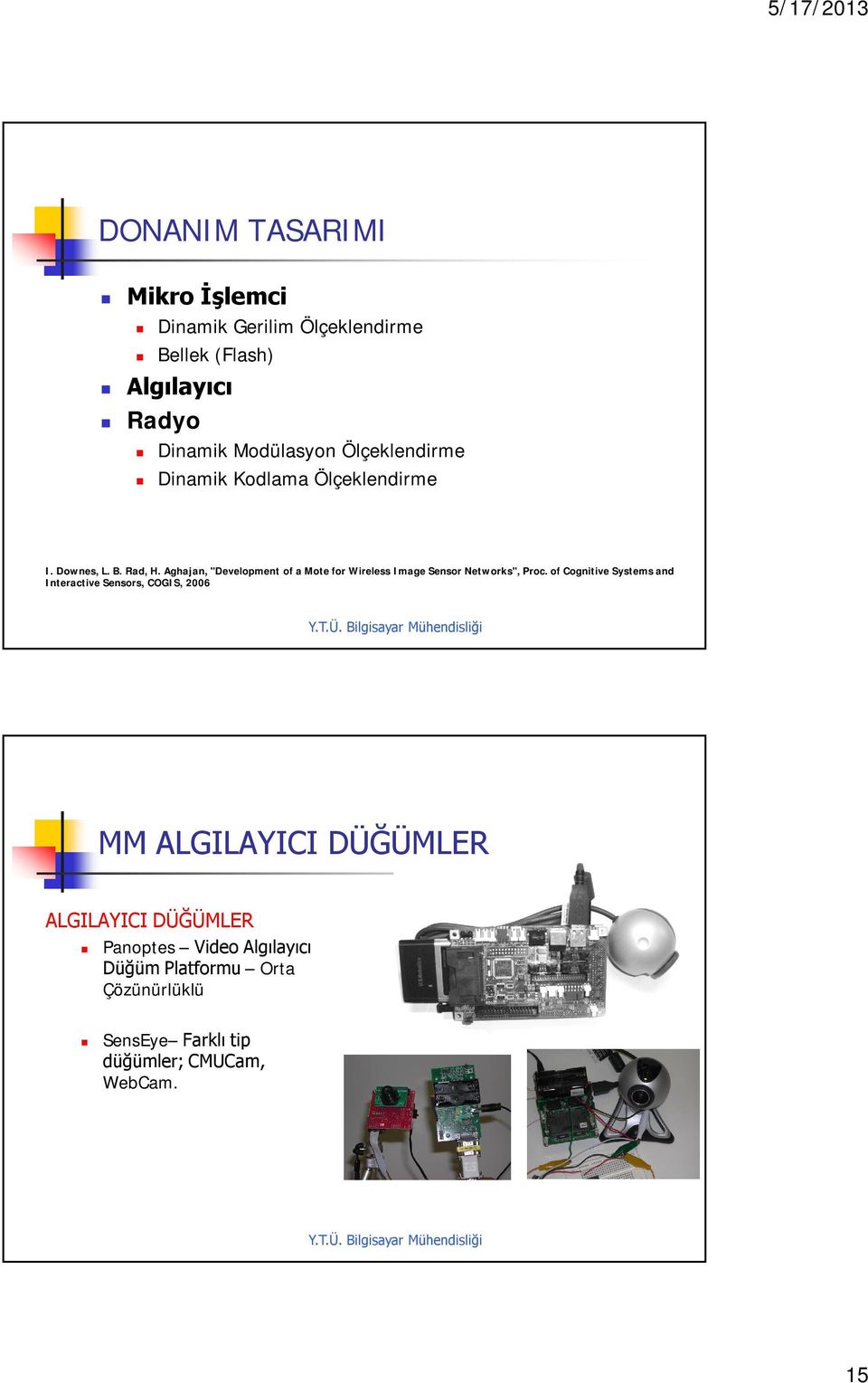 Aghajan, "Development of a Mote for Wireless Image Sensor Networks", Proc.