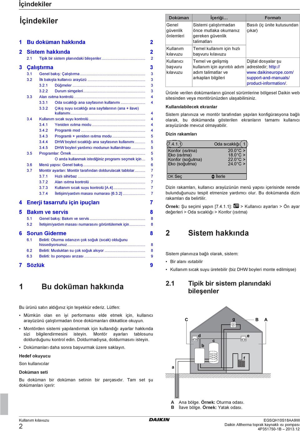 .. 4 3.4 Kullanım sıcak suyu kontrolü... 4 3.4.1 Yeniden ısıtma modu... 4 3.4.2 Programlı mod... 4 3.4.3 Programlı + yeniden ısıtma modu... 5 3.4.4 DHW boyleri sıcaklığı ana sayfasının kullanımı... 5 3.4.5 DHW boyleri yardımcı modunun kullanılması.