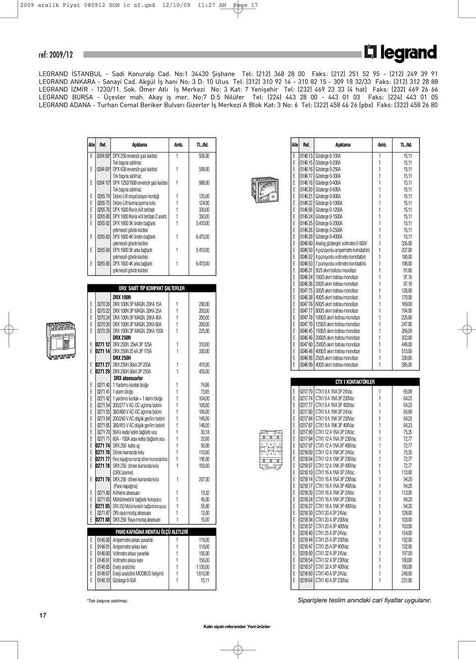 E 0265 74 Debro-Lift sinyalizasyon konta 1 135,00 E 0265 75 Debro-Lift kurma ay rma kolu 1 124,00 E 0265 76 DPX 1600 Ronis kilit tertibat 1 330,00 E 0265 80 DPX 1600 Ronis kilit tertibat 2 anaht.