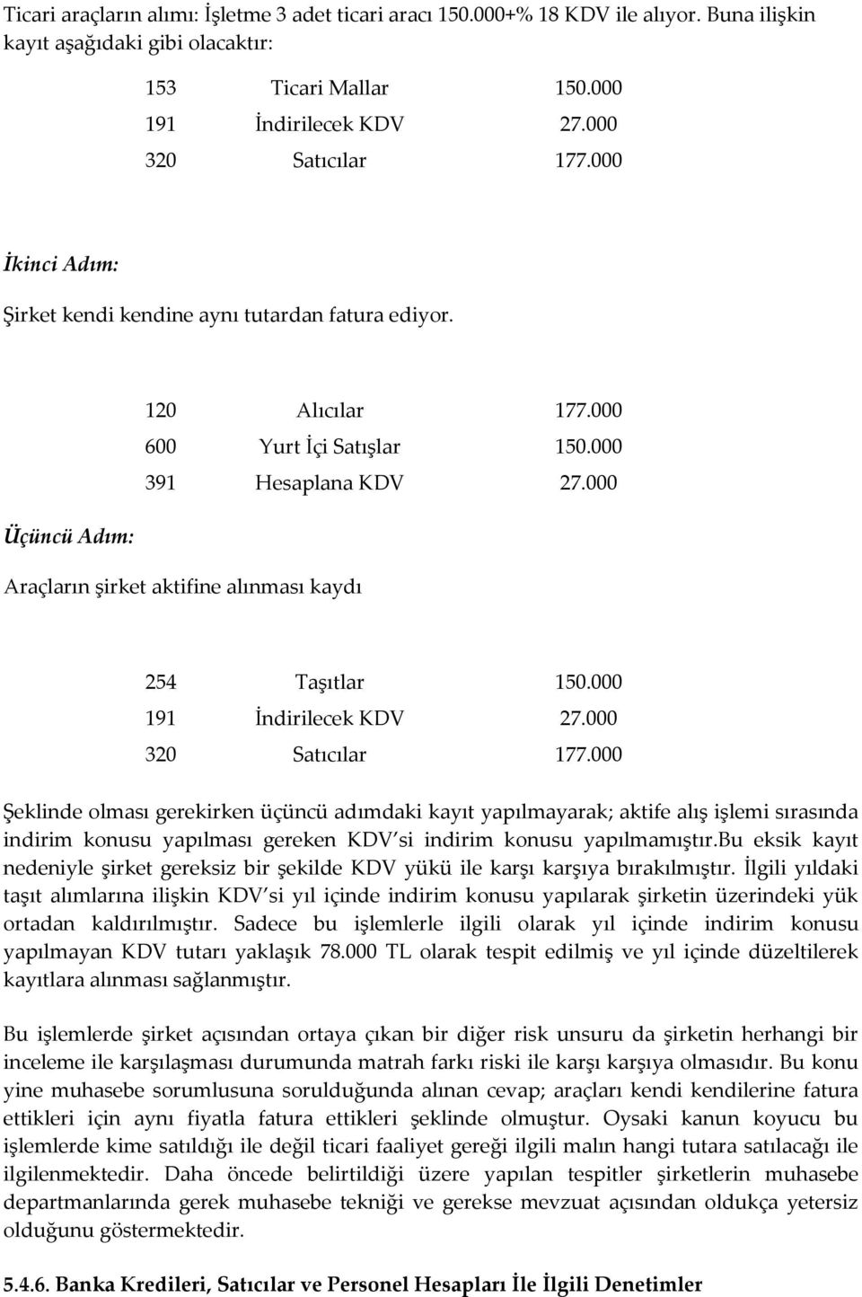 000 Üçüncü Adım: Araçların şirket aktifine alınması kaydı 254 Taşıtlar 150.000 191 İndirilecek KDV 27.000 320 Satıcılar 177.