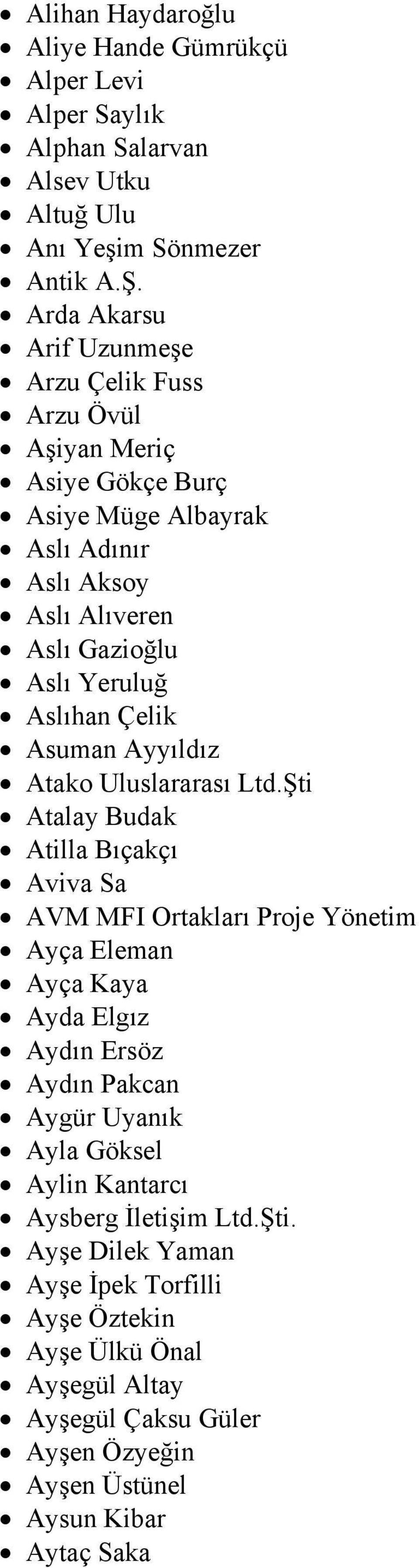 Çelik Asuman Ayyıldız Atako Uluslararası Ltd.