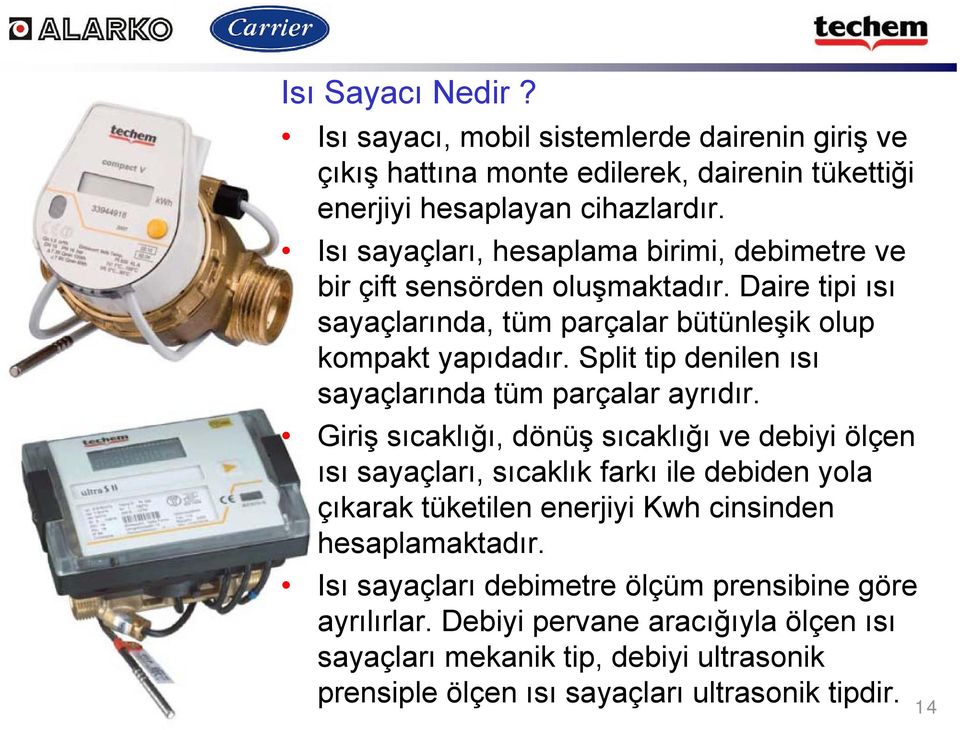 Split tip denilen ısı sayaçlarında tüm parçalar ayrıdır.