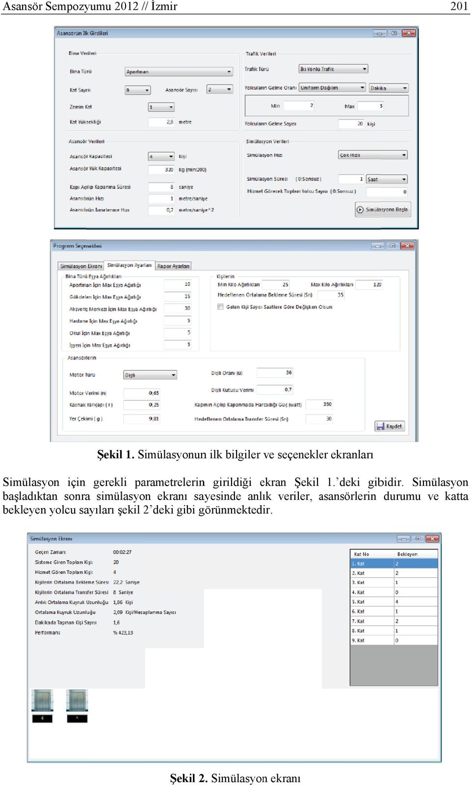 parametrelerinn girildiği ekran Şekil 1. deki gibidir.