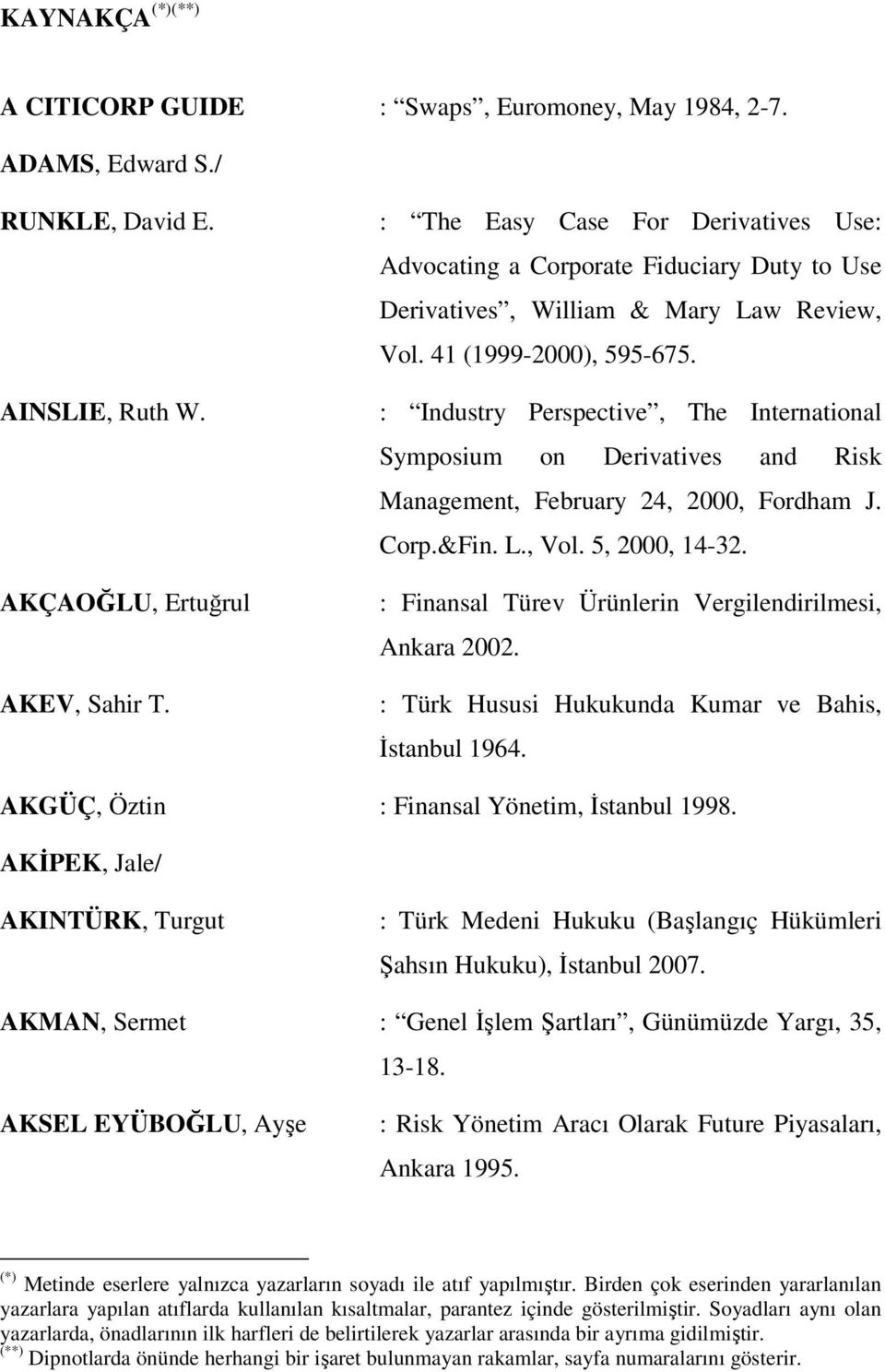 : Industry Perspective, The International Symposium on Derivatives and Risk Management, February 24, 2000, Fordham J. Corp.&Fin. L., Vol. 5, 2000, 14-32.