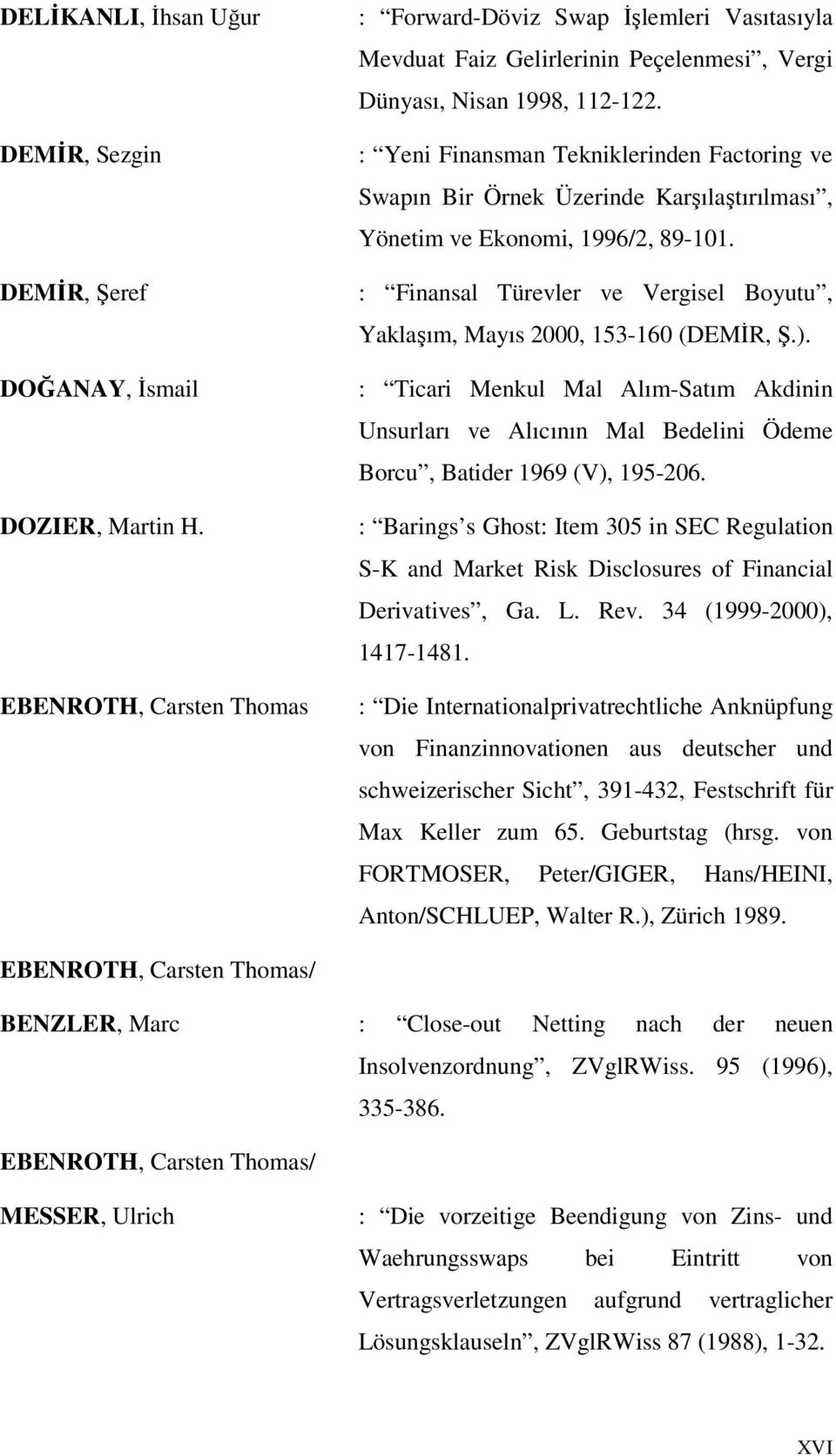 : Yeni Finansman Tekniklerinden Factoring ve Swapın Bir Örnek Üzerinde Karşılaştırılması, Yönetim ve Ekonomi, 1996/2, 89-101.