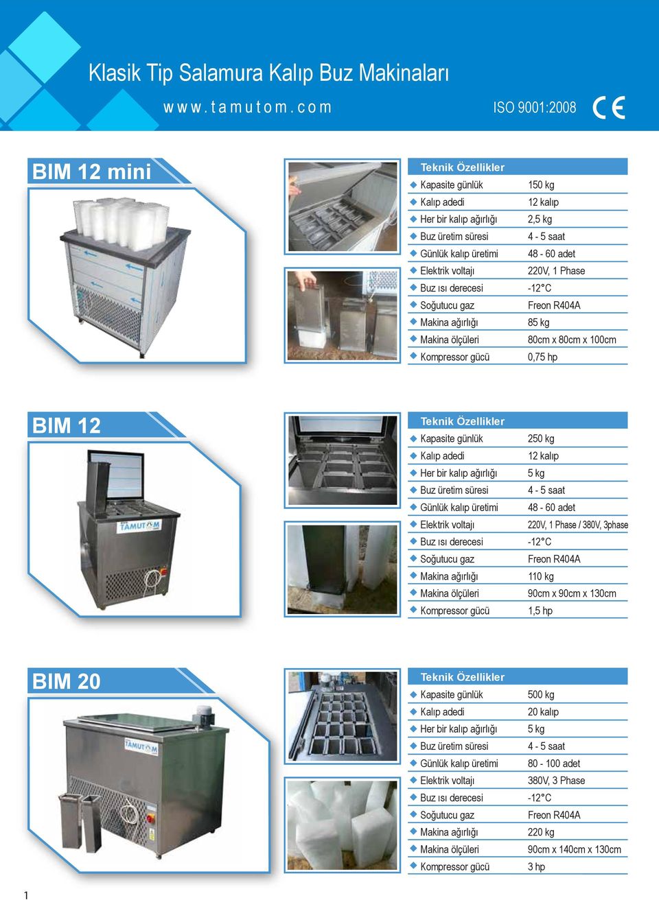 kg 80cm x 80cm x 100cm 0,75 hp BIM 12 250 kg 12 kalıp 5 kg 4-5 saat 48-60 adet 220V, 1