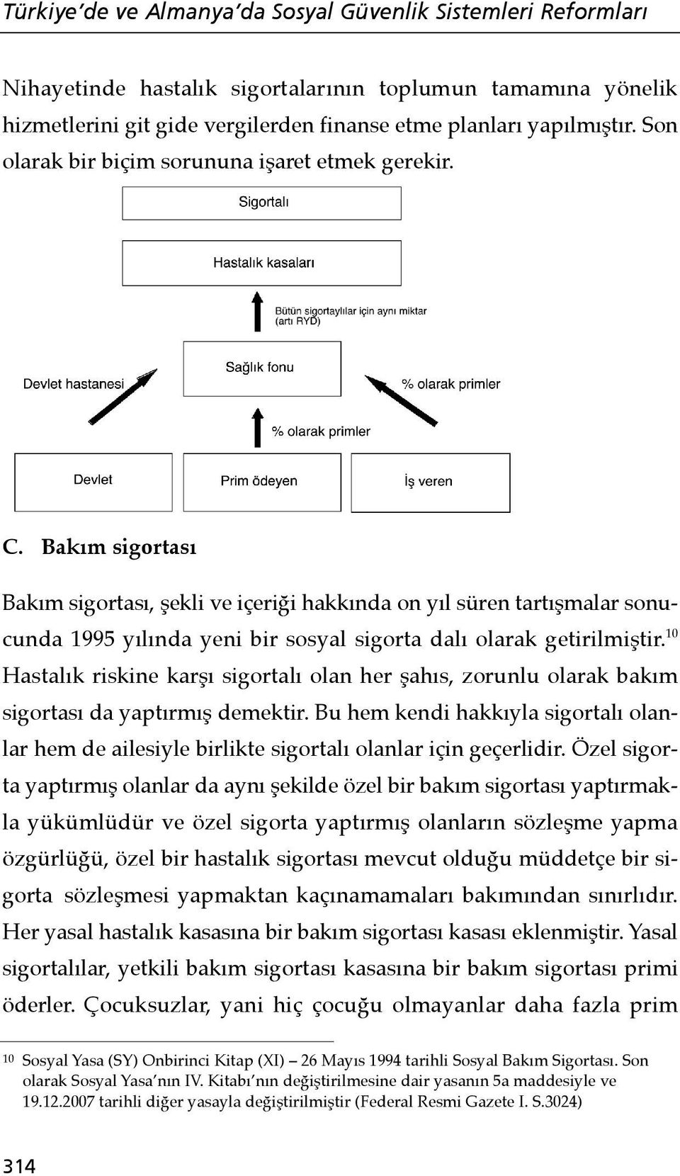 Bakım sigortası Bakım sigortası, şekli ve içeriği hakkında on yıl süren tartışmalar sonucunda 1995 yılında yeni bir sosyal sigorta dalı olarak getirilmiştir.