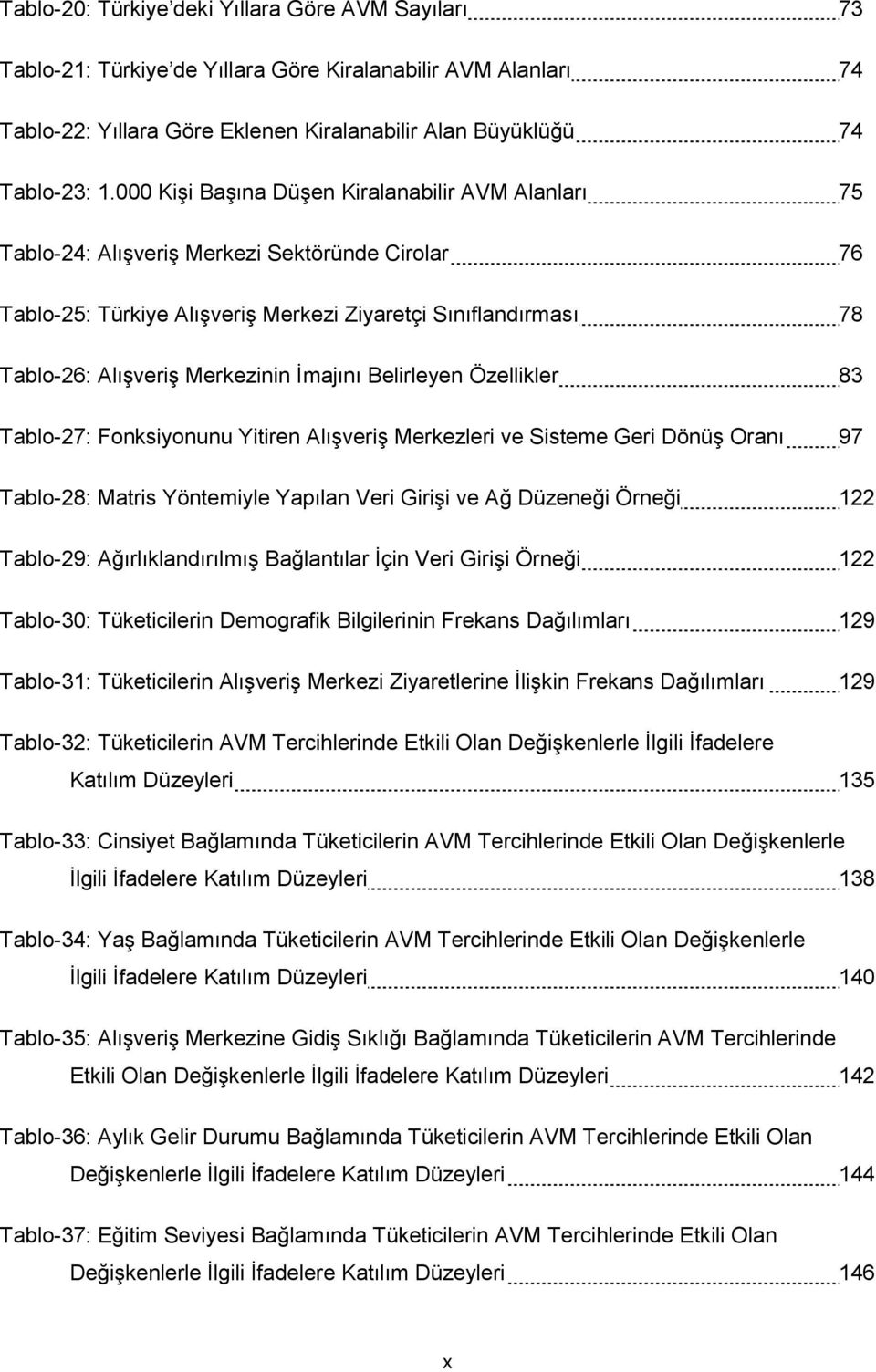 İmajını Belirleyen Özellikler 83 Tablo-27: Fonksiyonunu Yitiren Alışveriş Merkezleri ve Sisteme Geri Dönüş Oranı 97 Tablo-28: Matris Yöntemiyle Yapılan Veri Girişi ve Ağ Düzeneği Örneği 122 Tablo-29: