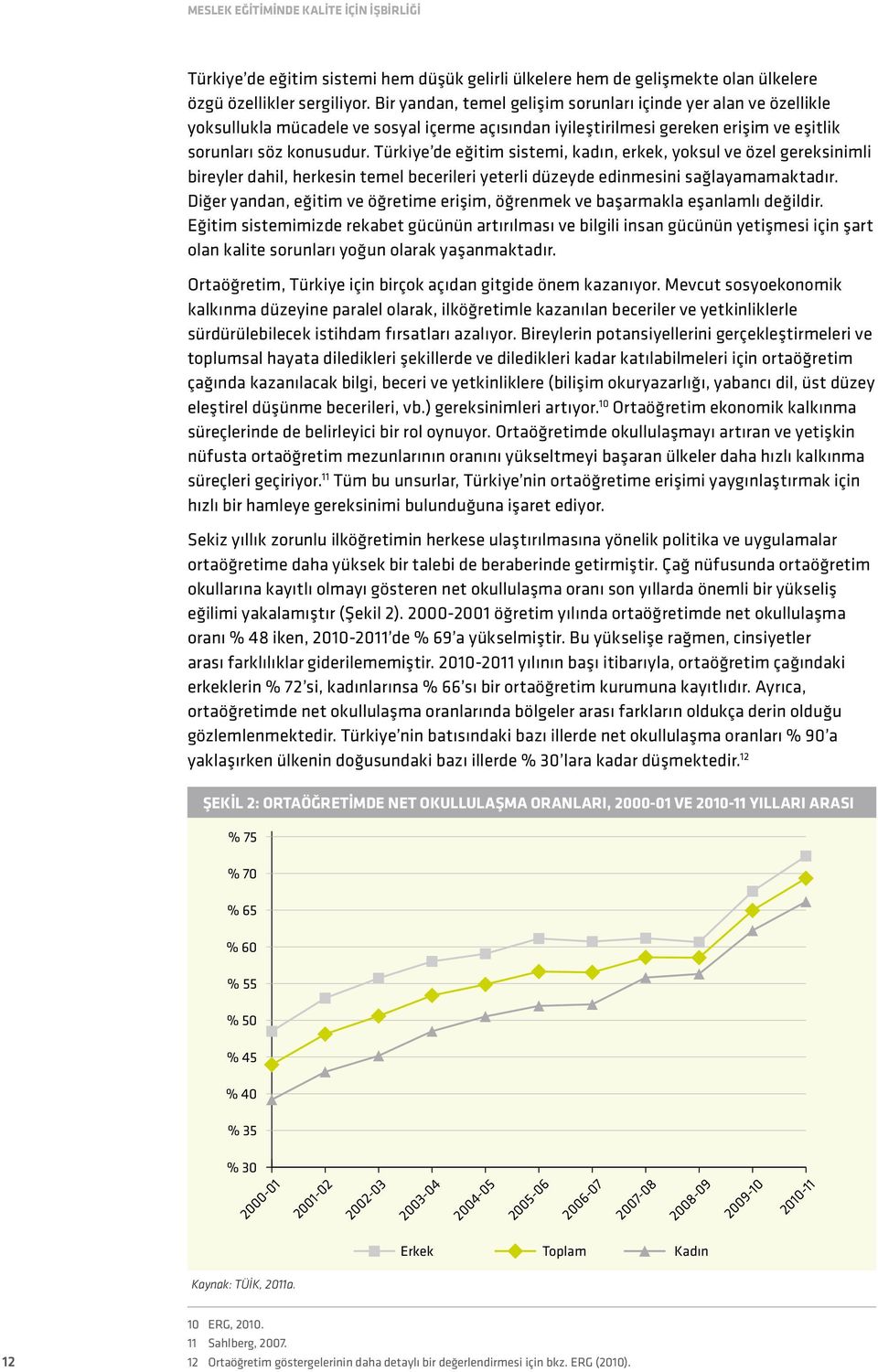 Türkiye de eğitim sistemi, kadın, erkek, yoksul ve özel gereksinimli bireyler dahil, herkesin temel becerileri yeterli düzeyde edinmesini sağlayamamaktadır.