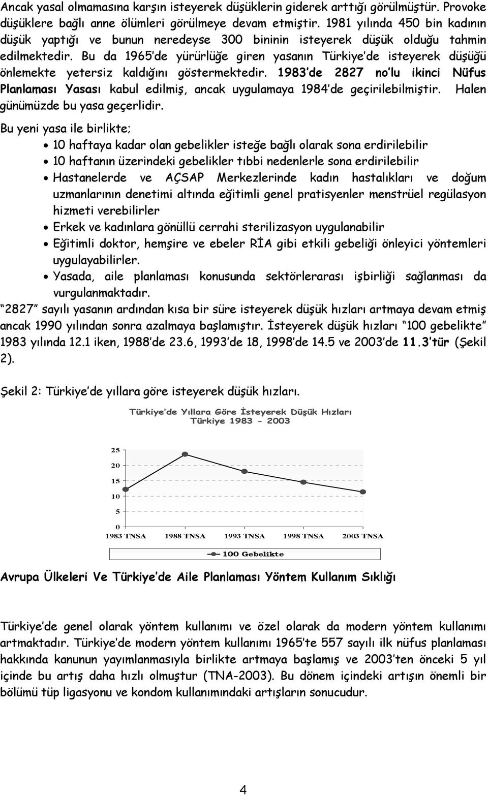 Bu da 965 de yürürlüğe giren yasanın Türkiye de isteyerek düşüğü önlemekte yetersiz kaldığını göstermektedir.