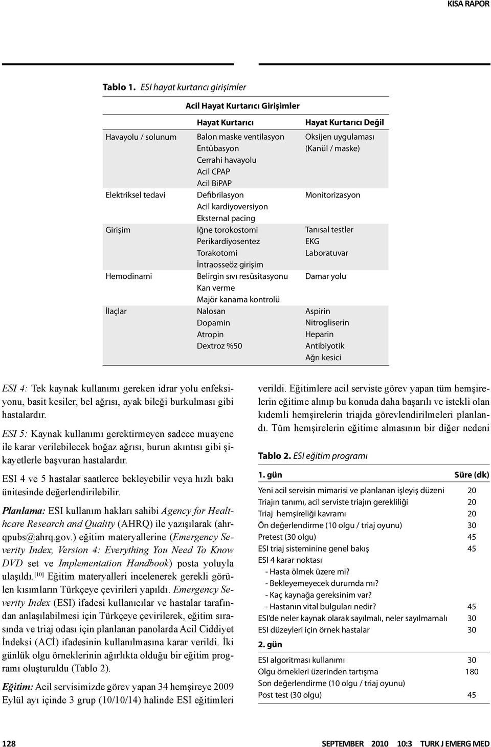 Acil CPAP Acil BiPAP Defibrilasyon Acil kardiyoversiyon Eksternal pacing İğne torokostomi Perikardiyosentez Torakotomi İntraosseöz girişim Belirgin sıvı resüsitasyonu Kan verme Majör kanama kontrolü