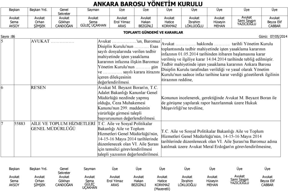 maddesinin yürürlüğe girmesi talepli başvurusunun değerlendirilmesi. 7 55883 AİLE VE TOPLUM HİZMETLERİ GENEL MÜDÜRLÜĞÜ T.C.