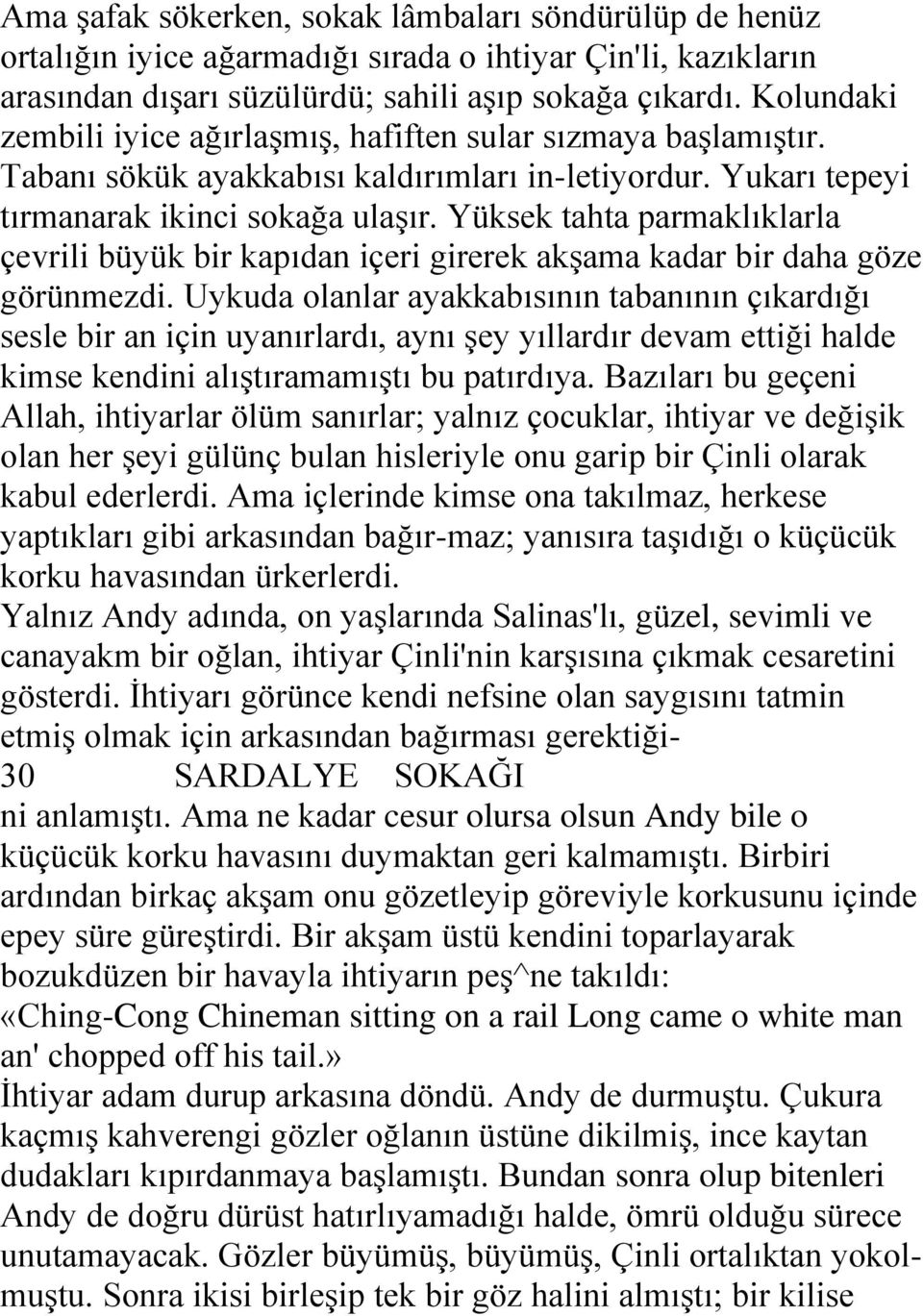 Yüksek tahta parmaklıklarla çevrili büyük bir kapıdan içeri girerek akģama kadar bir daha göze görünmezdi.