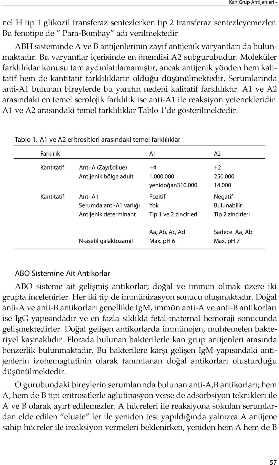 Mo le kü ler farklı lıklar konusu tam aydınlatılamamış t ır, an cak an ti je nik yön den hem ka litatif hem de kantitatif farklı lıkların ol du ğu dü şünülmektedir.