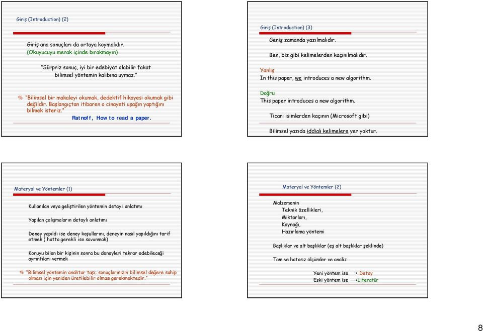 Başlangıçtan itibaren cinayeti uşağın yaptığını bilmek isteriz. Ratnff, Hw t read a paper. Dğru This paper intrduces a new algrithm.