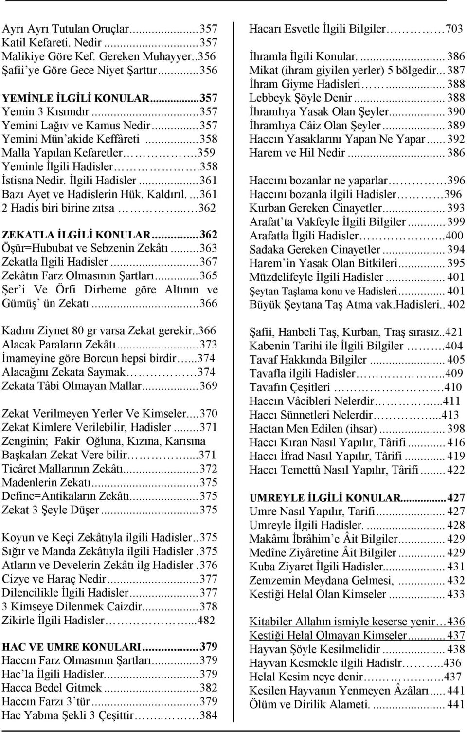 Kaldırıl.... 361 2 Hadis biri birine zıtsa... 362 ZEKATLA İLGİLİ KONULAR... 362 Öşür=Hububat ve Sebzenin Zekâtı... 363 Zekatla İlgili Hadisler... 367 Zekâtın Farz Olmasının Şartları.