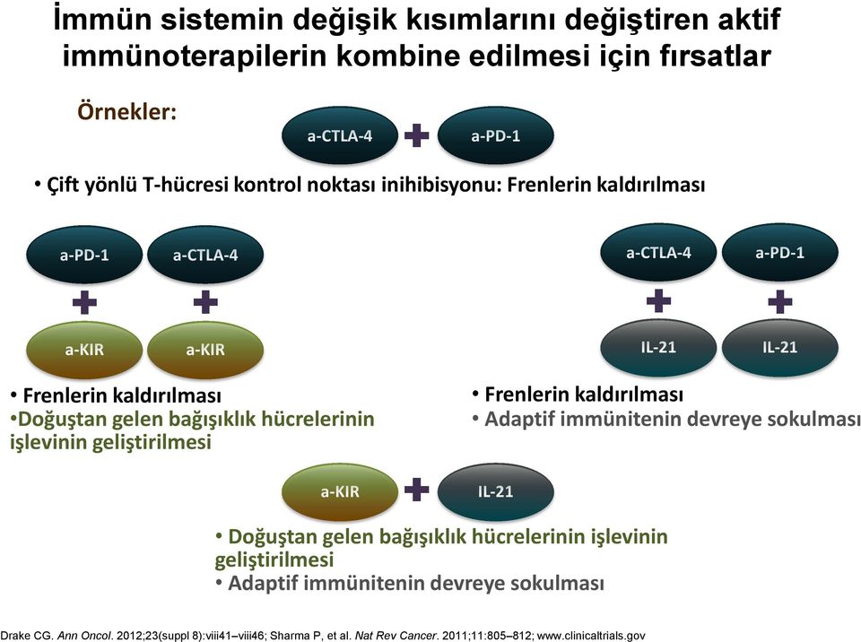 hücrelerinin işlevinin geliştirilmesi a-kir Frenlerin kaldırılması Adaptif immünitenin devreye sokulması IL-21 Doğuştan gelen bağışıklık hücrelerinin işlevinin